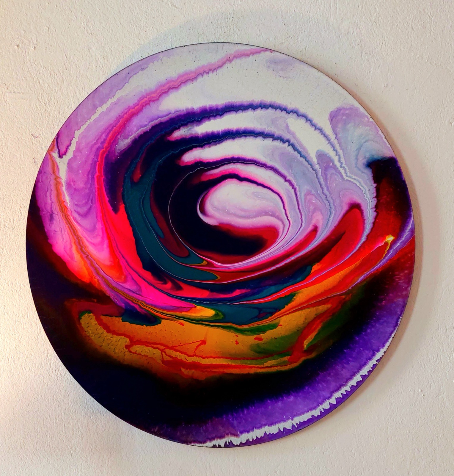 Spin painting, four fingers